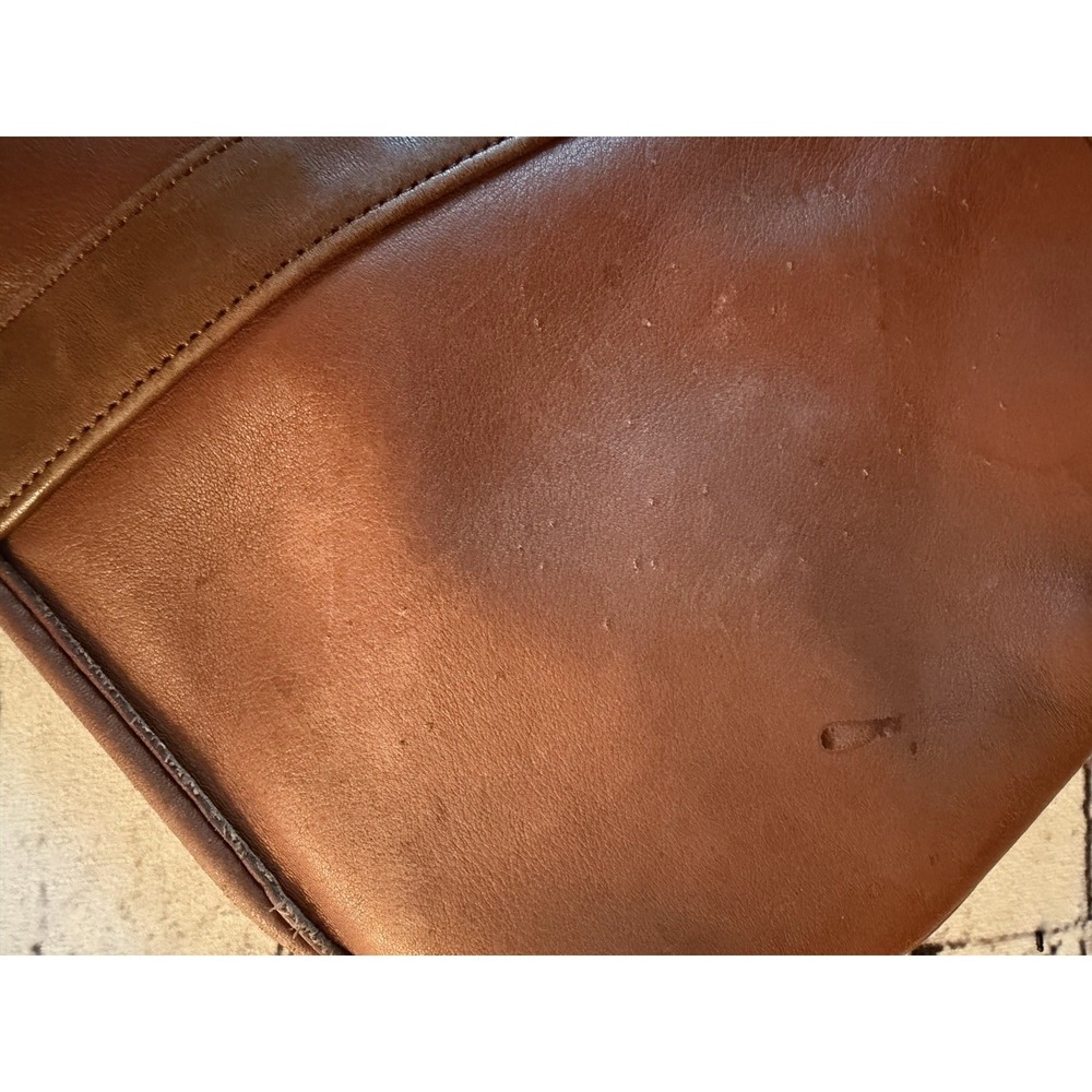 vintage Coach leather tote bag purse handbag Xlarge Brown 2 Tone - Picture 11 of 11